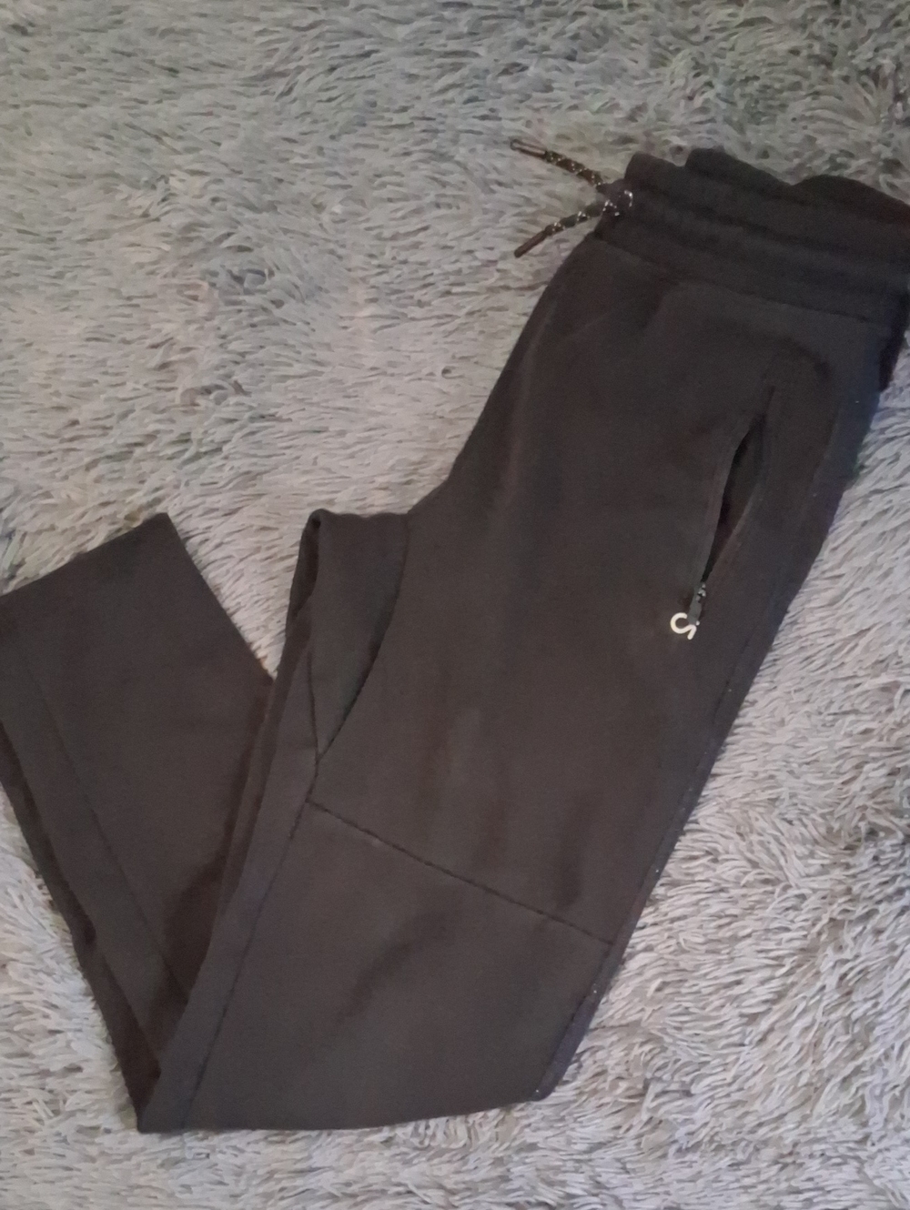 GAP Fit Boy's Black Jogger Sweatpants with Zip Pocket